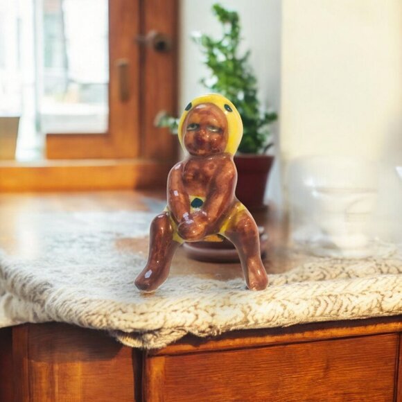 Black Americana Ceramic Boy Figurine - Picture 1 of 7